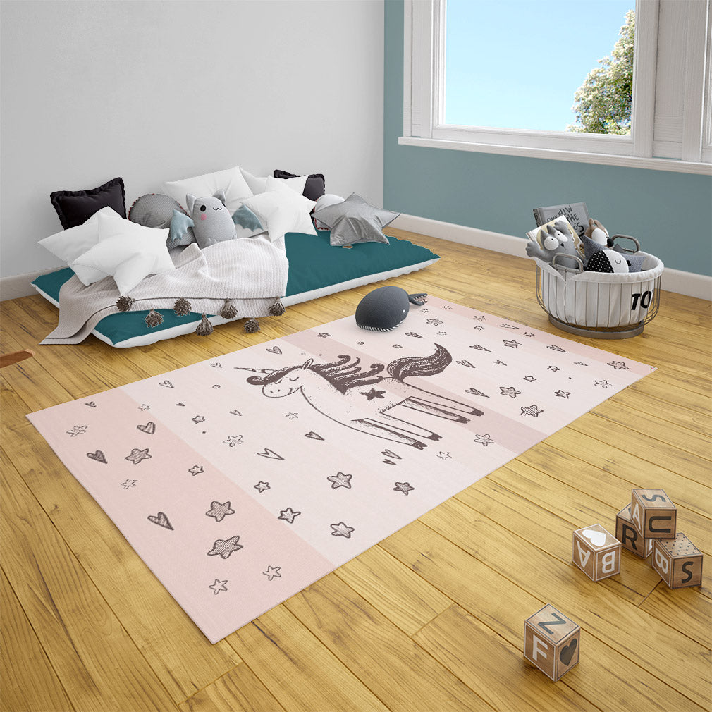 Teppich Einhorn gezeichnet