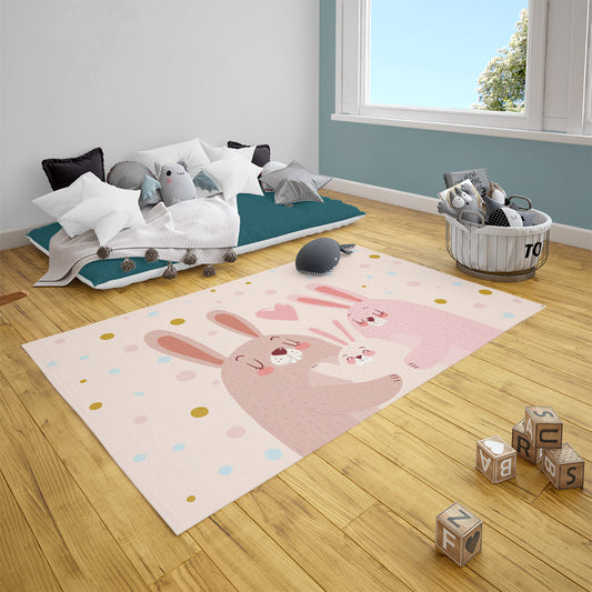 Teppich Hase rosa