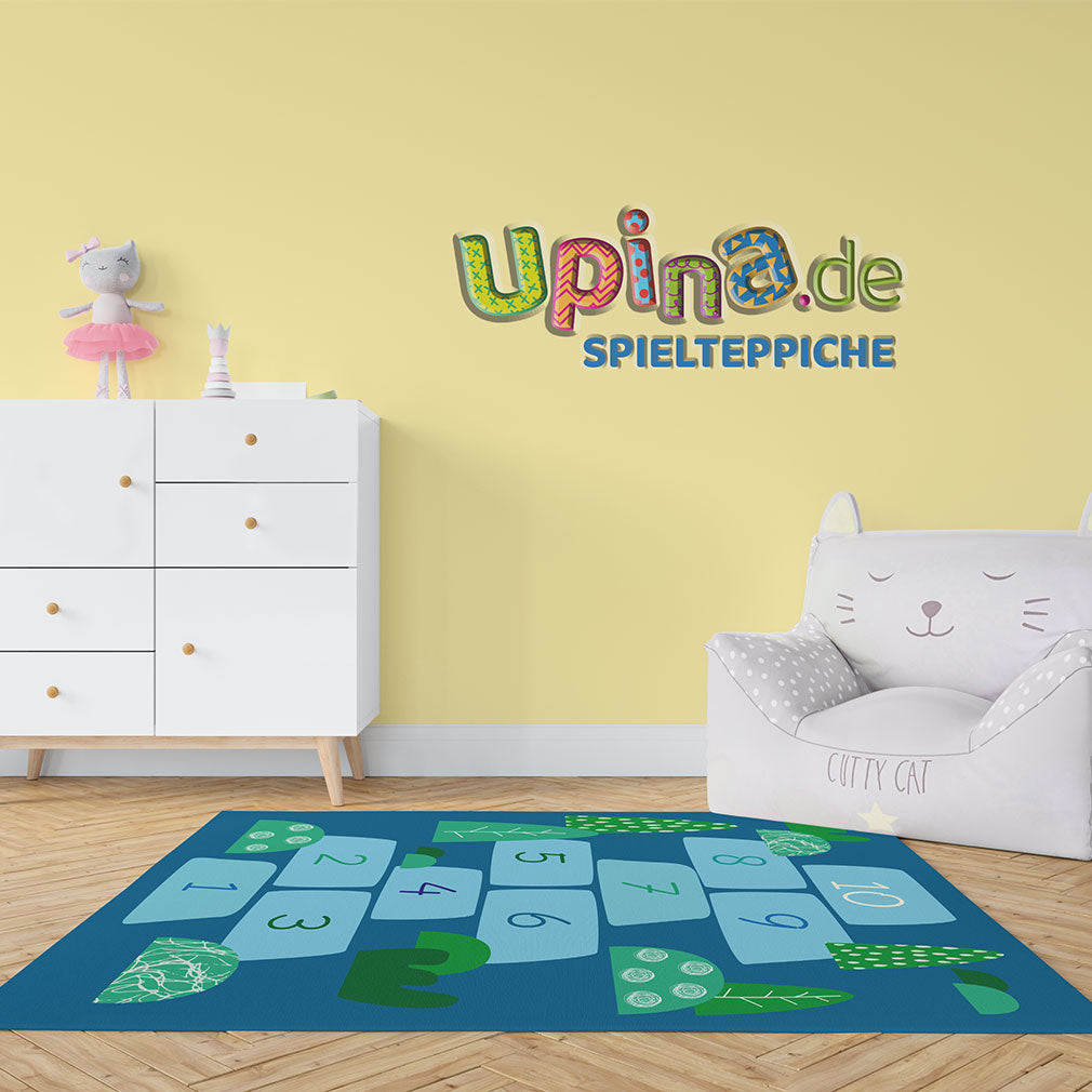 Teppich Hopse-Spiel blau