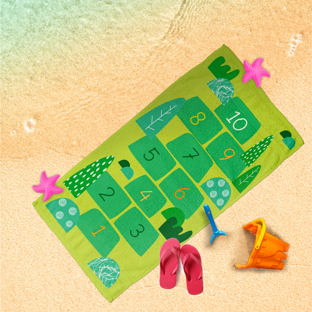 Handtuch Hopse-Spiel grün