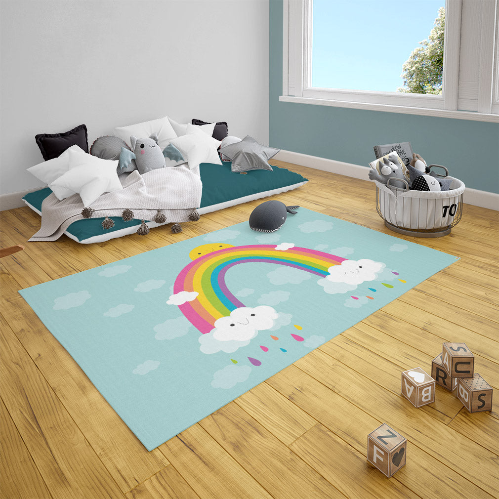 Teppich Regenbogen Sonne Wolken