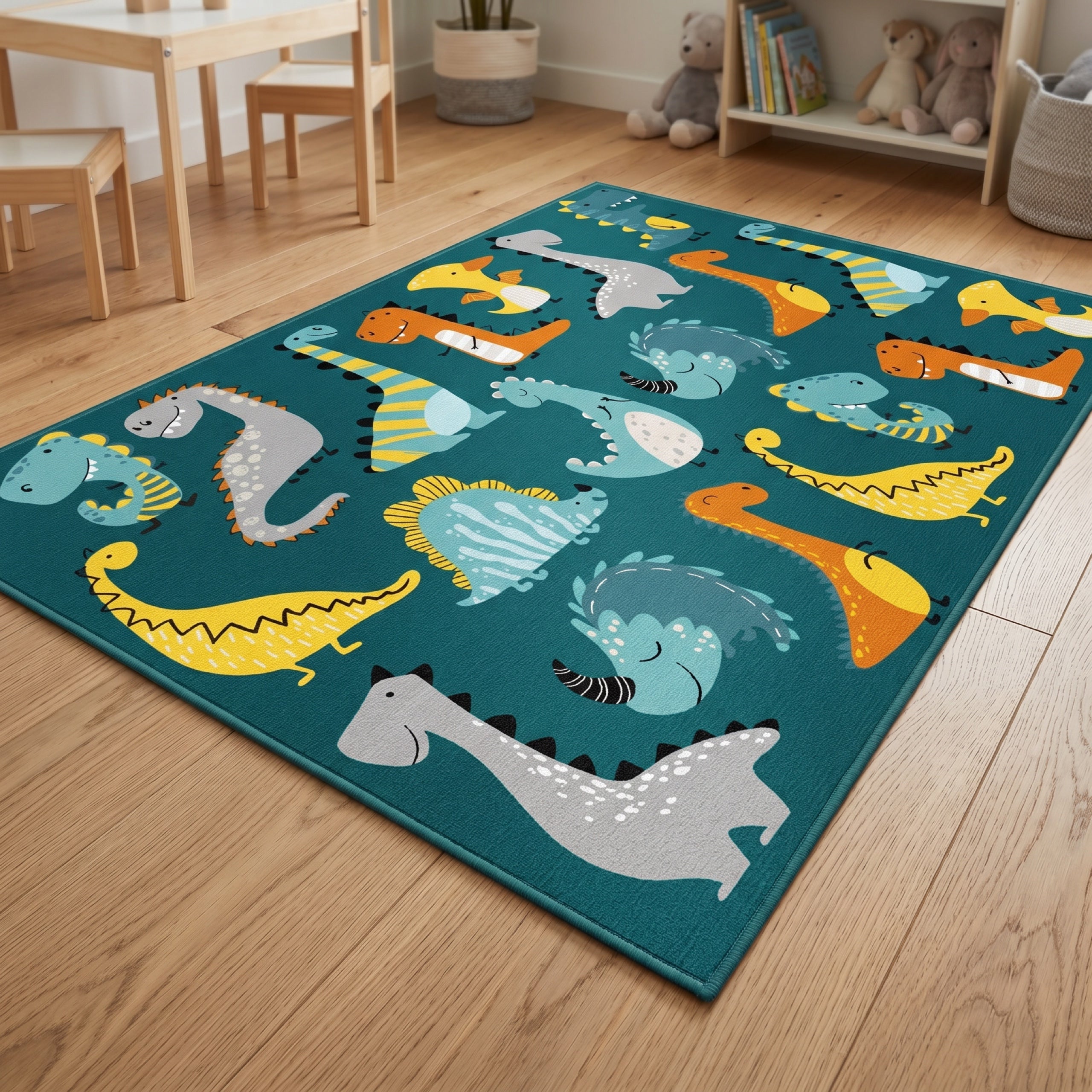 Upina Spielteppich Dino Baby im Kinderzimmer – schräge Perspektive