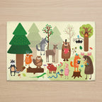 Upina Spielteppich Wald Tiere im Kinderzimmer – schräge Perspektive