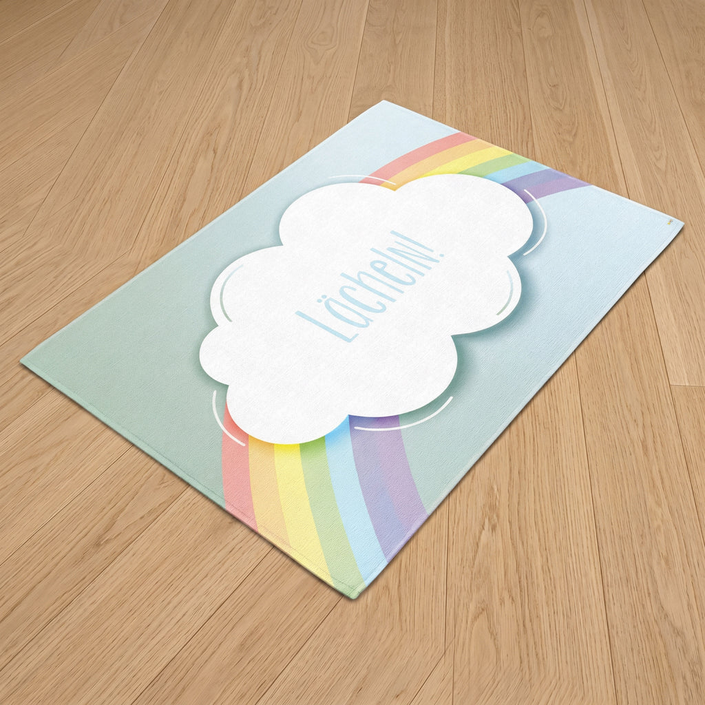 Upina Spielteppich Wolke Regenbogen im Kinderzimmer – schräge Perspektive