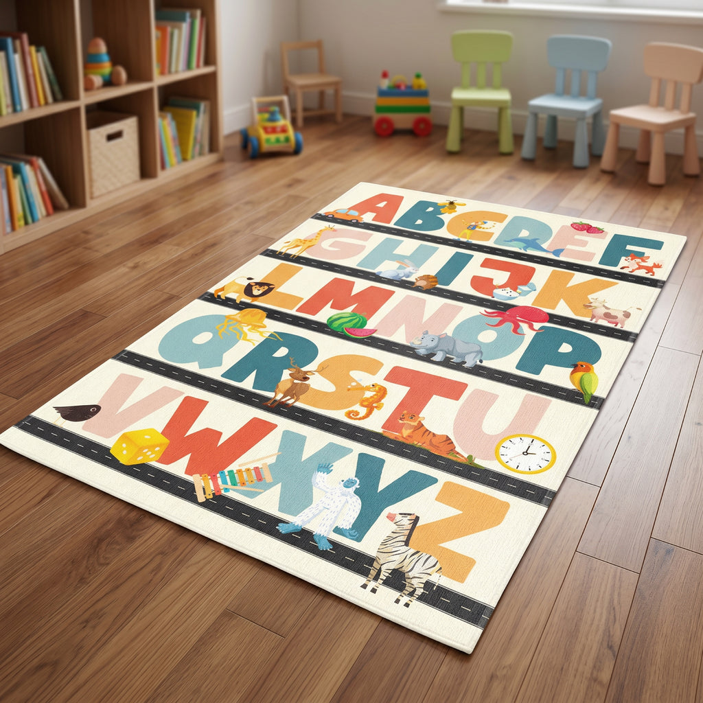 Upina Spielteppich ABC-Alphabet im Kinderzimmer – Frontperspektive
