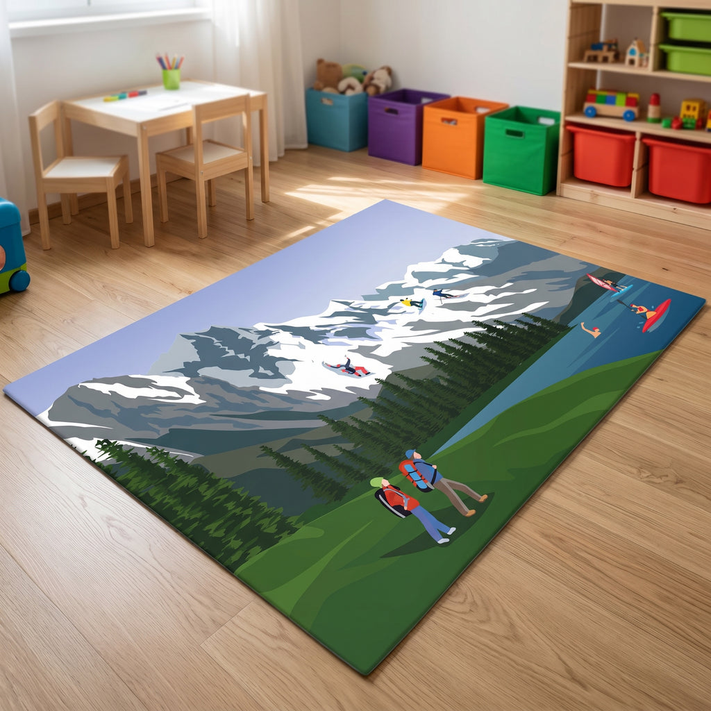 Upina Spielteppich Alpen-aktiv im Kinderzimmer – Frontperspektive