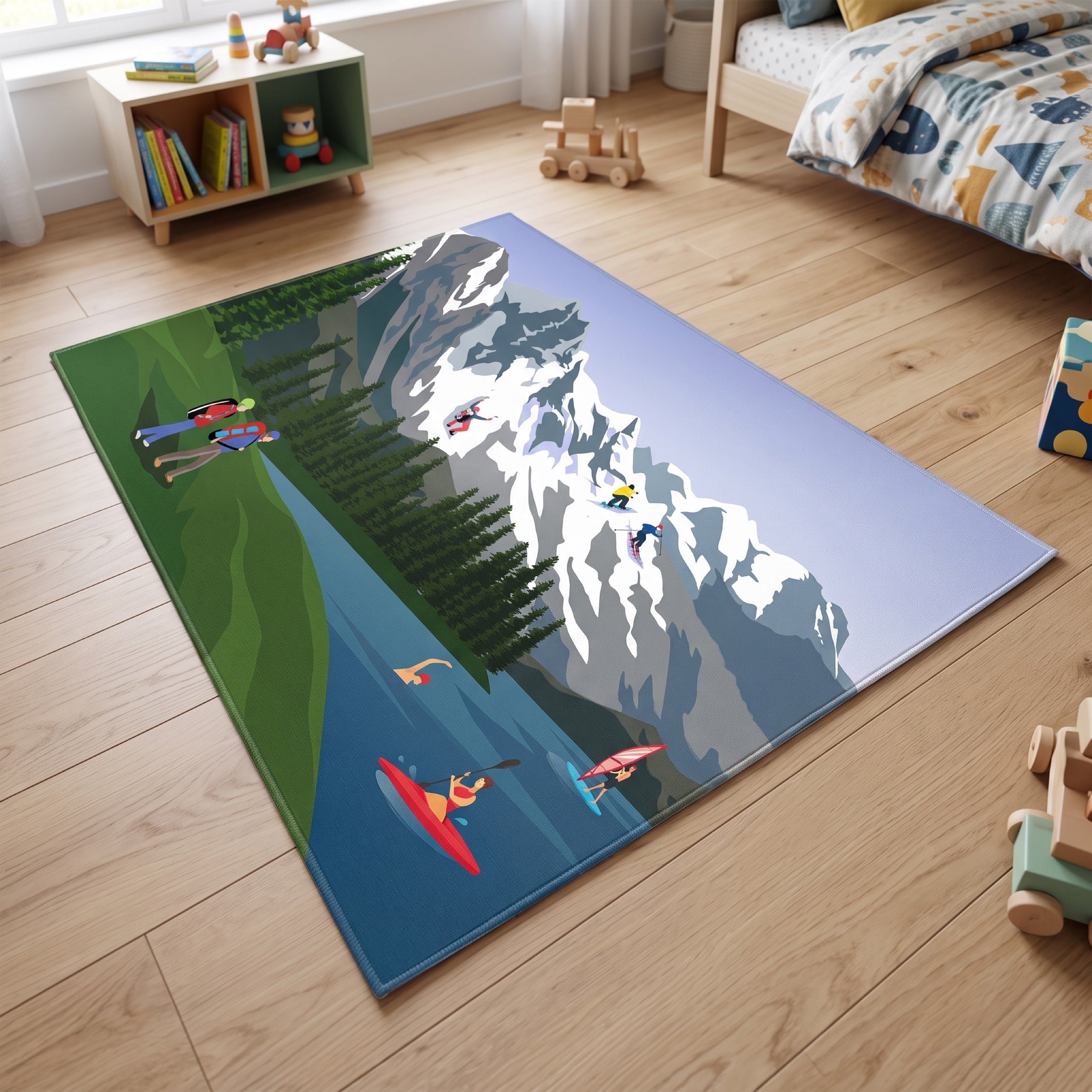 Upina Spielteppich Alpen-aktiv im Kinderzimmer – schräge Perspektive