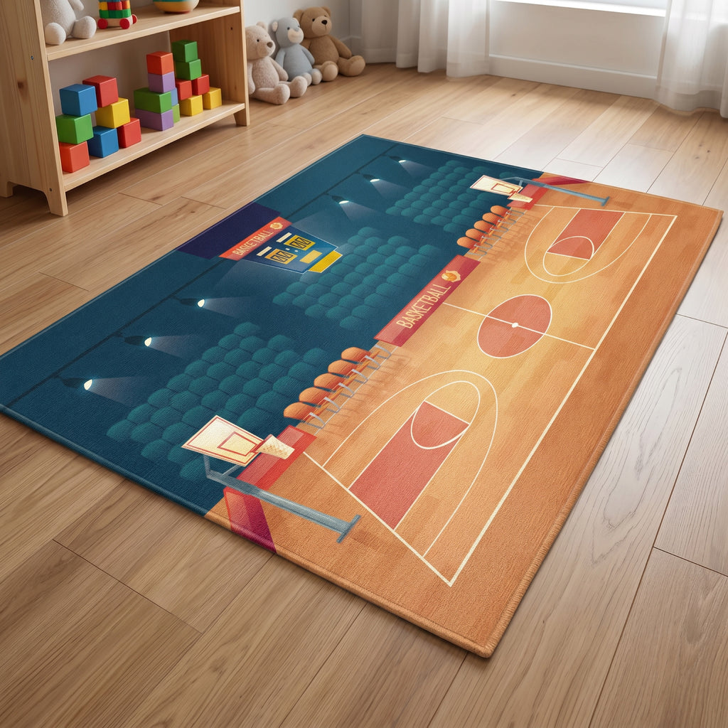 Upina Spielteppich Basketball im Kinderzimmer – Frontperspektive