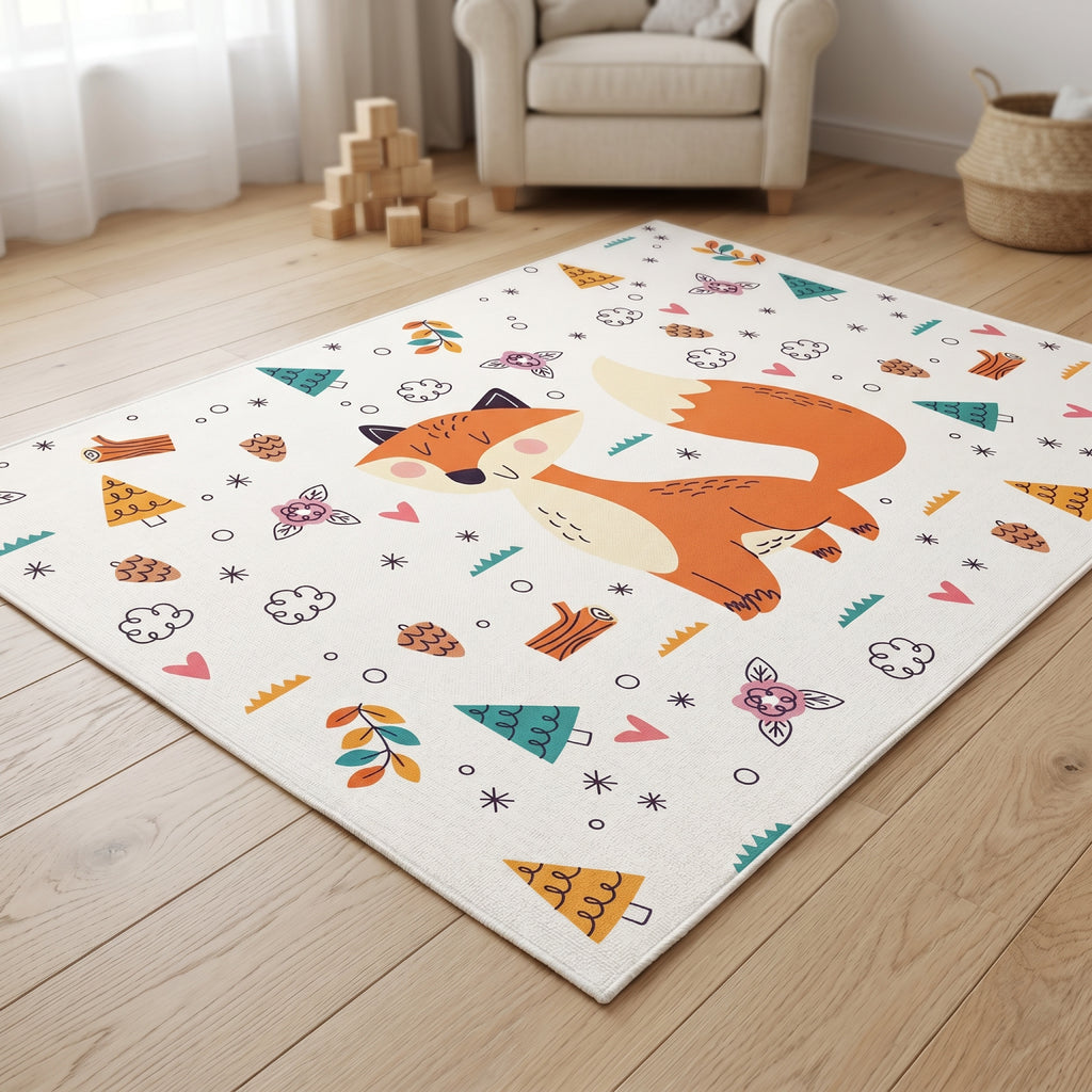 Upina Spielteppich Fuchs im Kinderzimmer – schräge Perspektive
