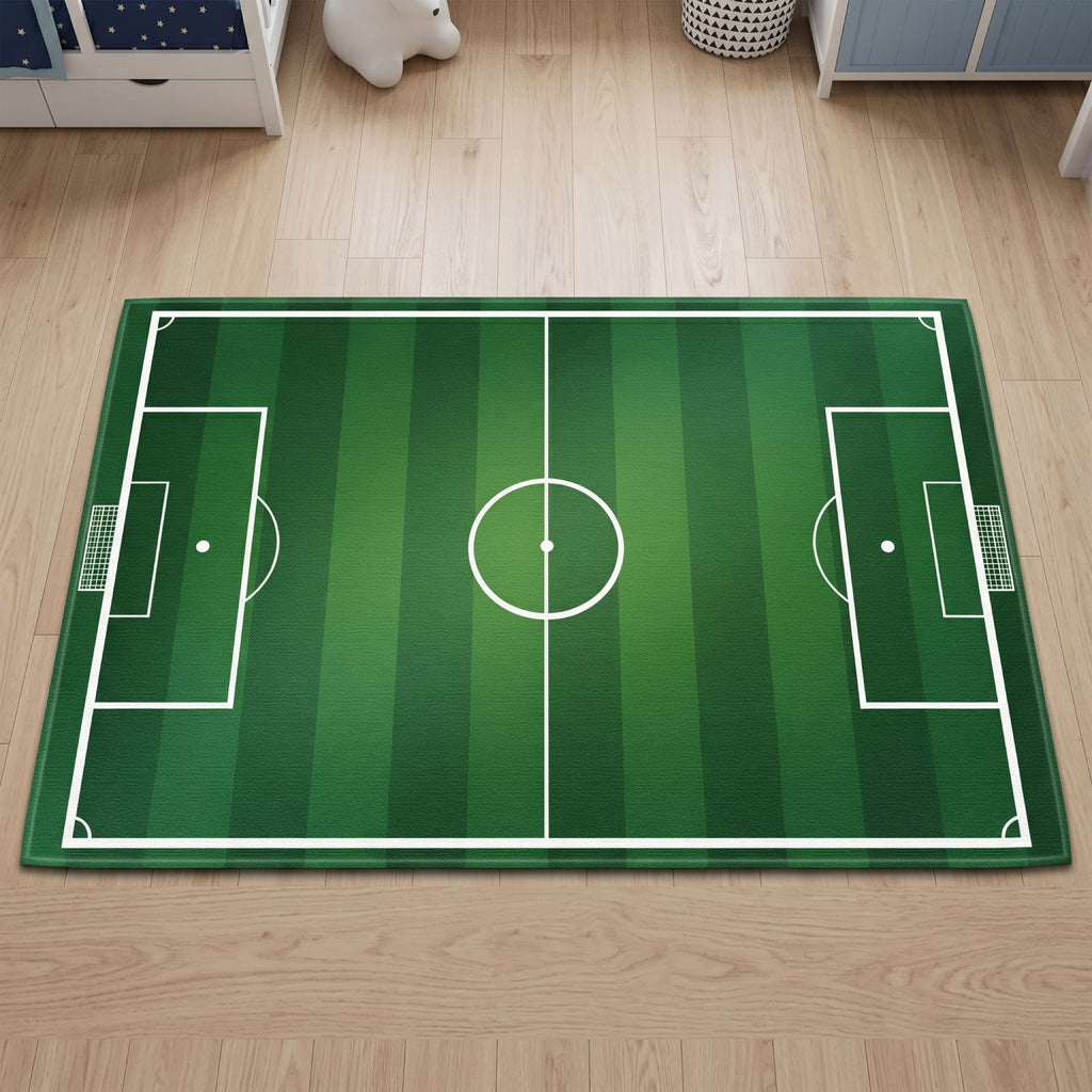 Upina Spielteppich Fußballfeld im Kinderzimmer – Frontperspektive