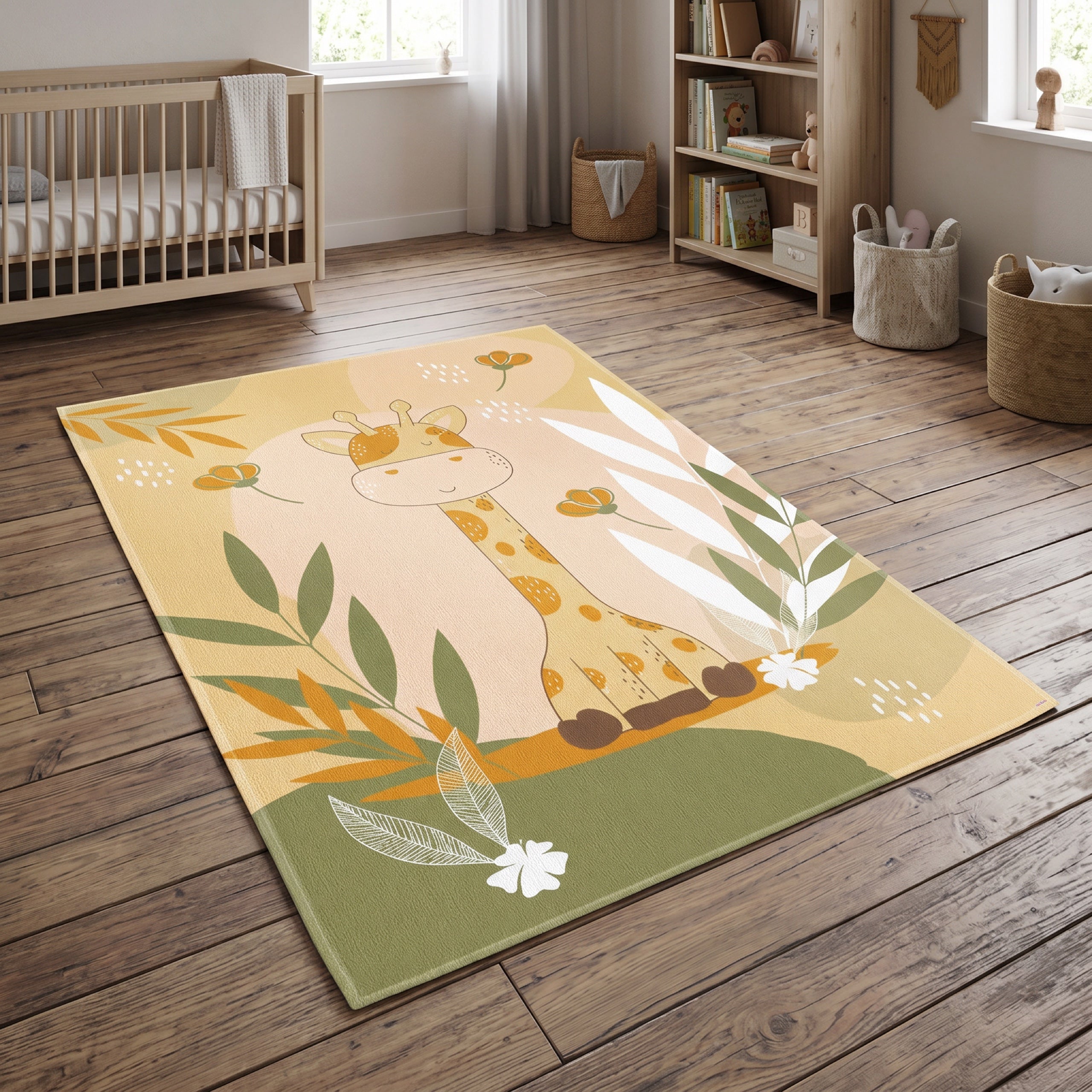 Upina Spielteppich Giraffe im Kinderzimmer – schräge Perspektive