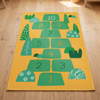 Upina Spielteppich Hopse-Spiel grün im Kinderzimmer – Frontperspektive