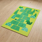 Upina Spielteppich Hopse-Spiel grün im Kinderzimmer – schräge Perspektive