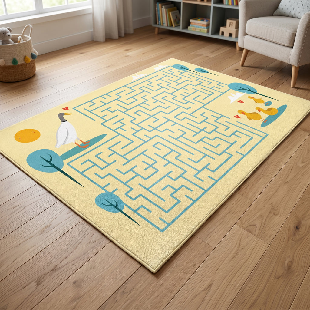 Upina Spielteppich Labyrinth Enten im Kinderzimmer – schräge Perspektive