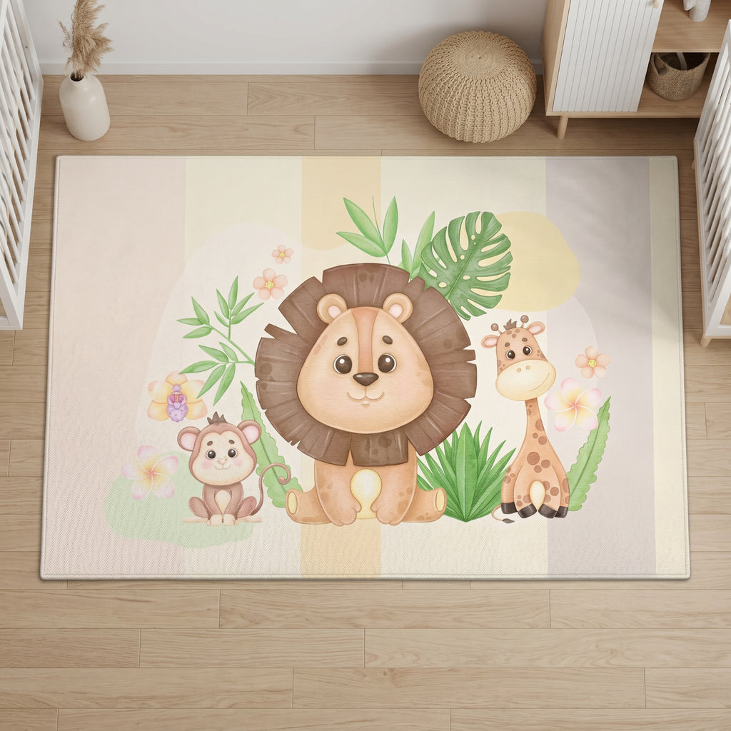 Upina Spielteppich Löwe Baby im Kinderzimmer – Frontperspektive