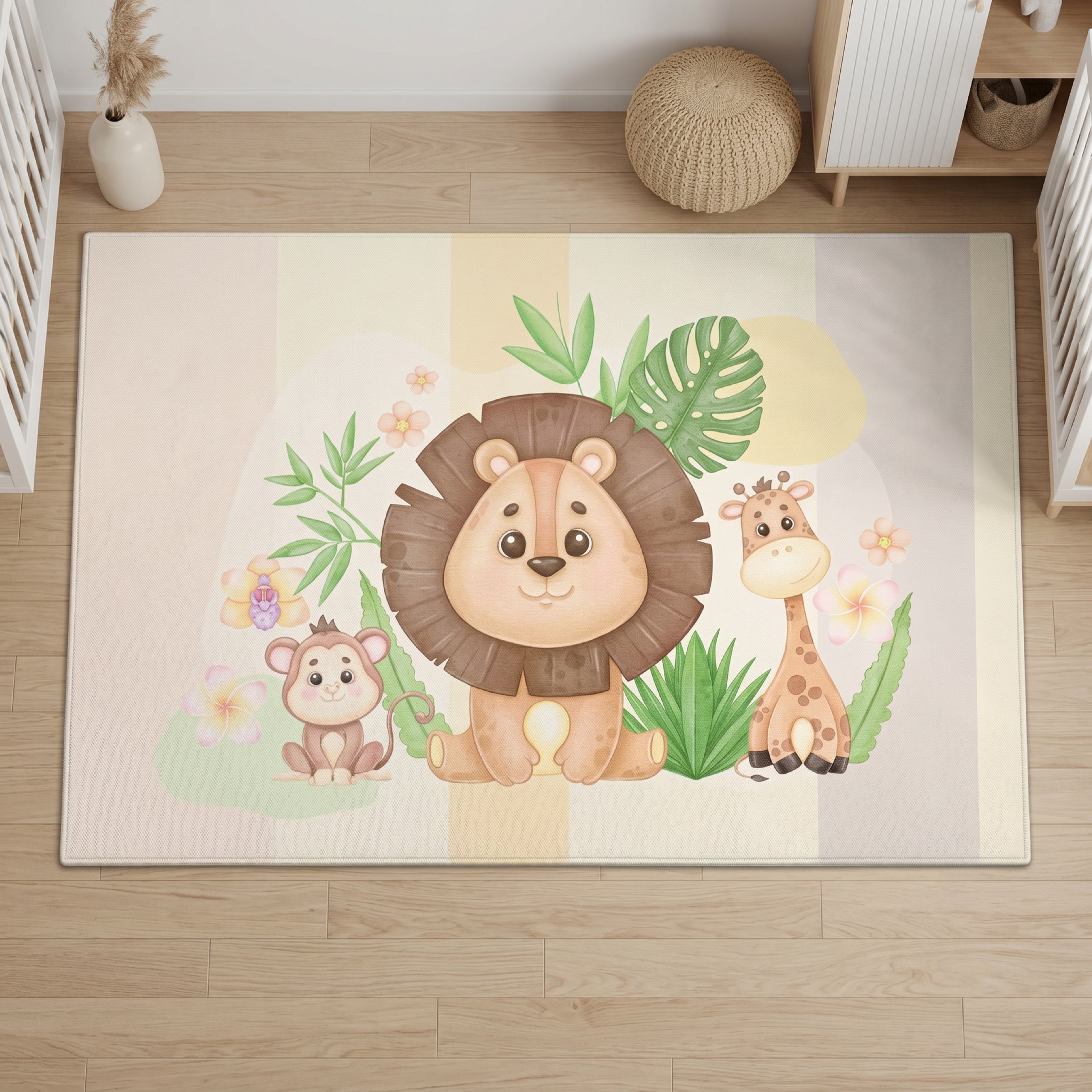 Upina Spielteppich Löwe Baby im Kinderzimmer – Frontperspektive