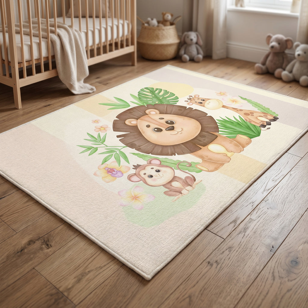 Upina Spielteppich Löwe Baby im Kinderzimmer – schräge Perspektive