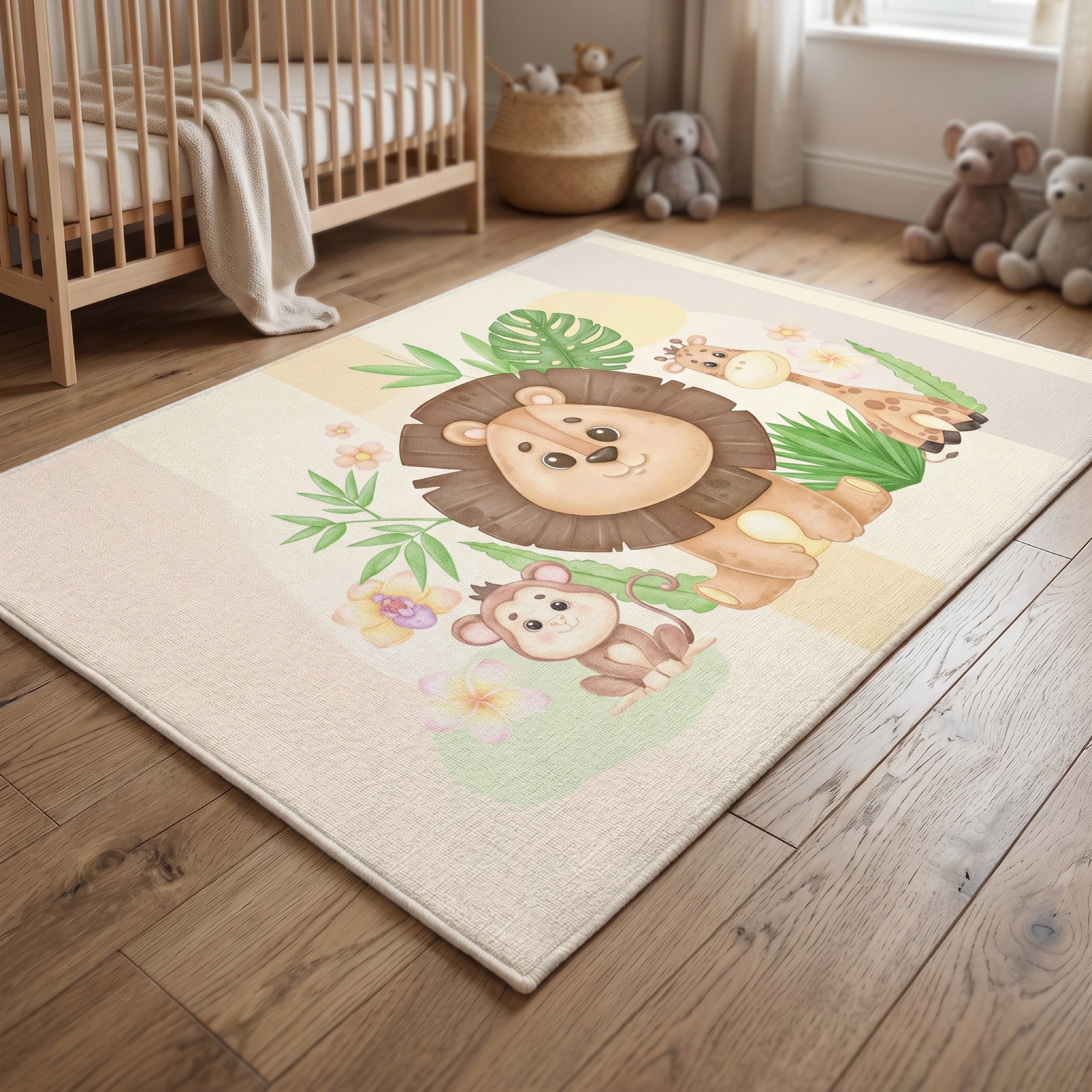 Upina Spielteppich Löwe Baby im Kinderzimmer – schräge Perspektive
