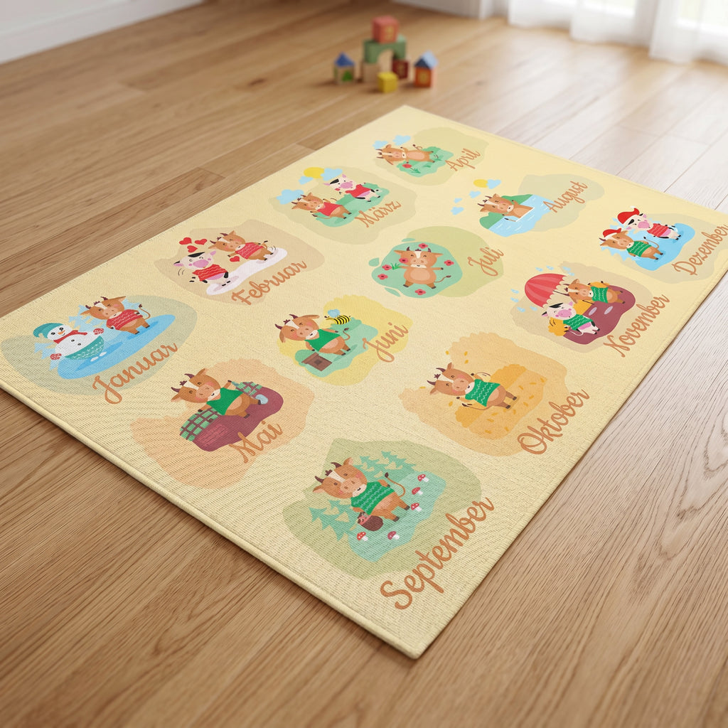 Upina Spielteppich Monate im Kinderzimmer – Frontperspektive