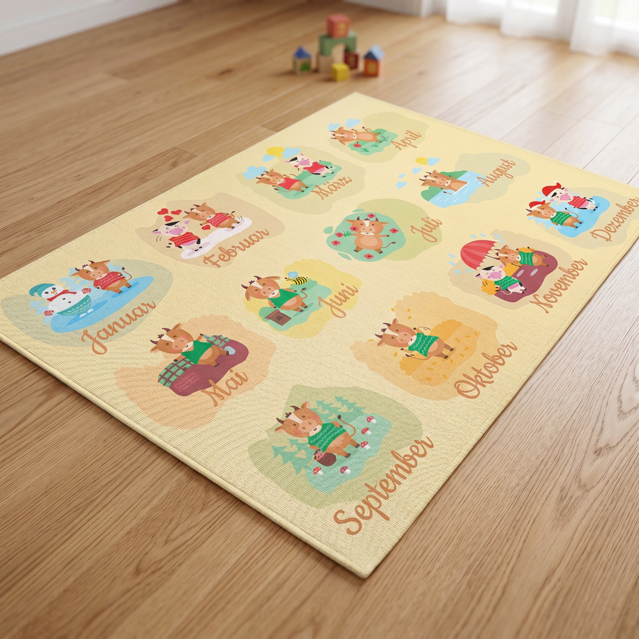 Upina Spielteppich Monate im Kinderzimmer – Frontperspektive