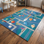 Upina Spielteppich Monster-Rennen im Kinderzimmer – Frontperspektive
