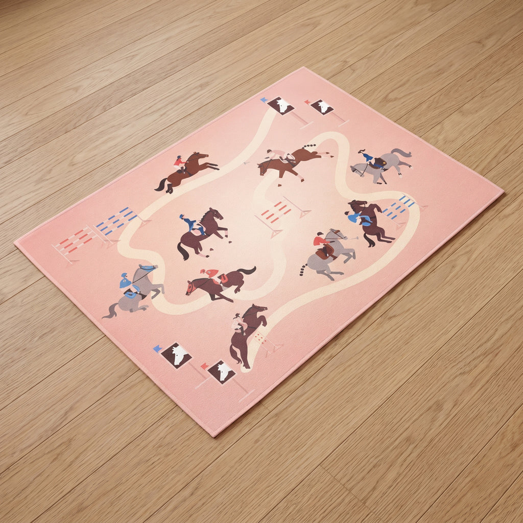 Upina Spielteppich Pferderennen im Kinderzimmer – schräge Perspektive
