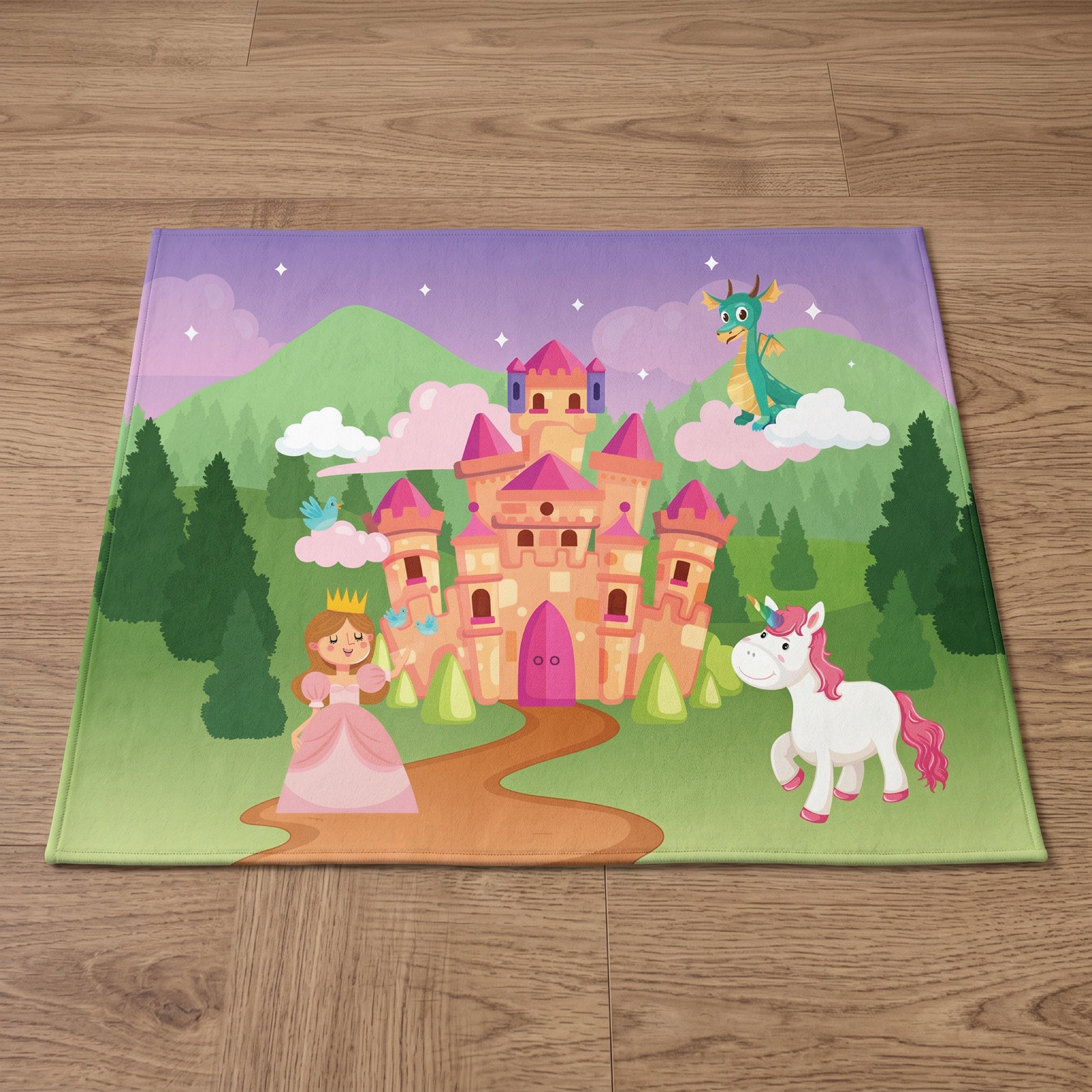 Upina Spielteppich Prinzessinnenschloss im Kinderzimmer – schräge Perspektive