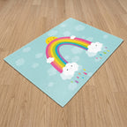 Upina Spielteppich Regenbogen Sonne Wolken im Kinderzimmer – schräge Perspektive