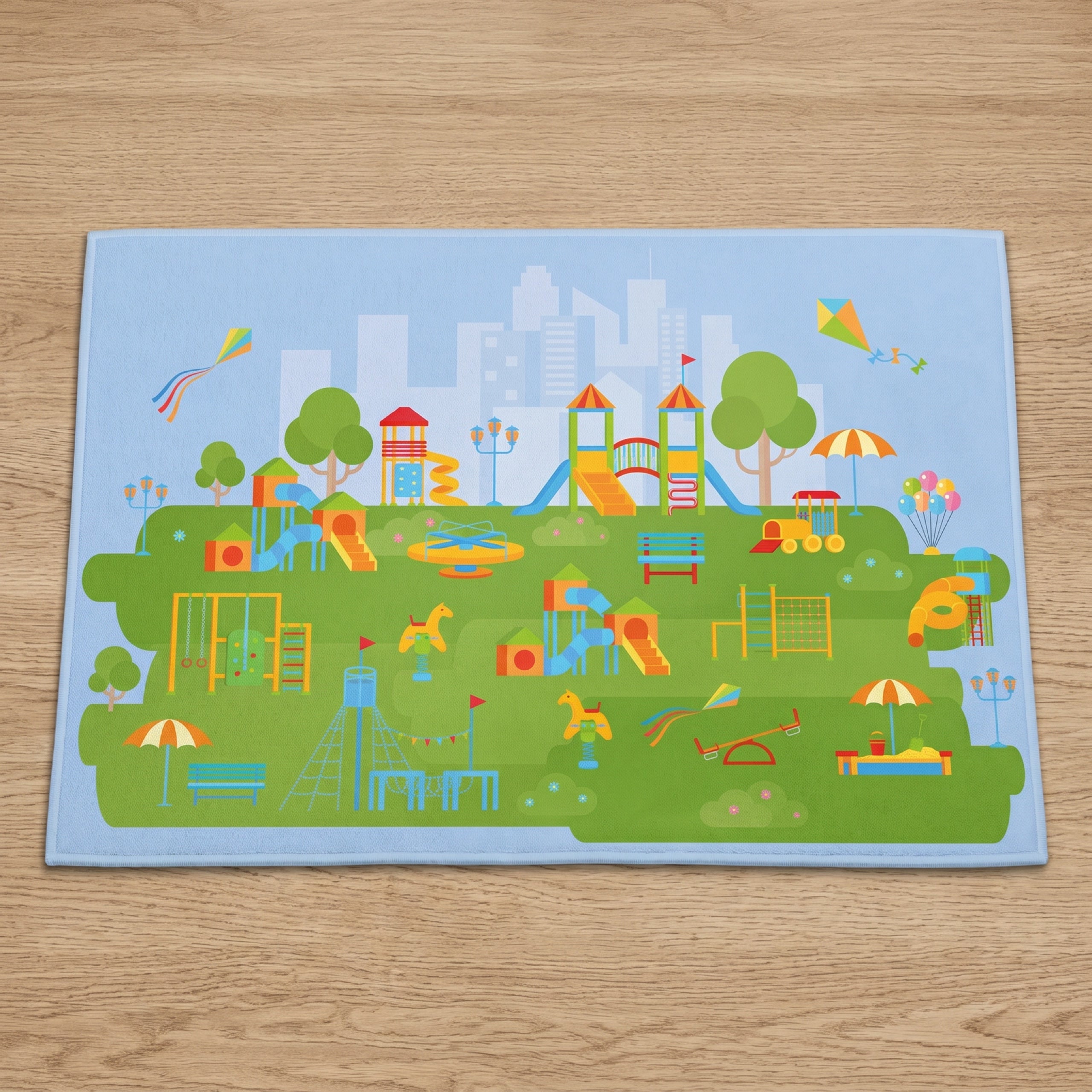 Upina Spielteppich Spielplatz im Kinderzimmer – Frontperspektive