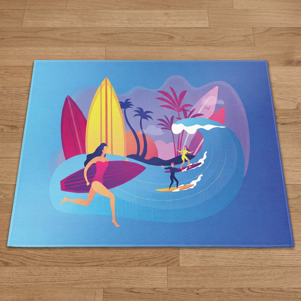 Upina Spielteppich Surfing im Kinderzimmer – Frontperspektive