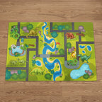 Upina Spielteppich Urwald-Dinos im Kinderzimmer – schräge Perspektive