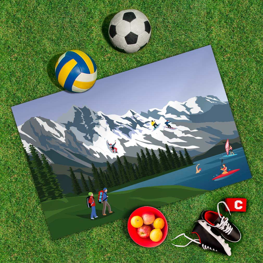 Spielplane Alpen-aktiv – wetterfest und abwischbar für drinnen und draußen – Ansicht 2