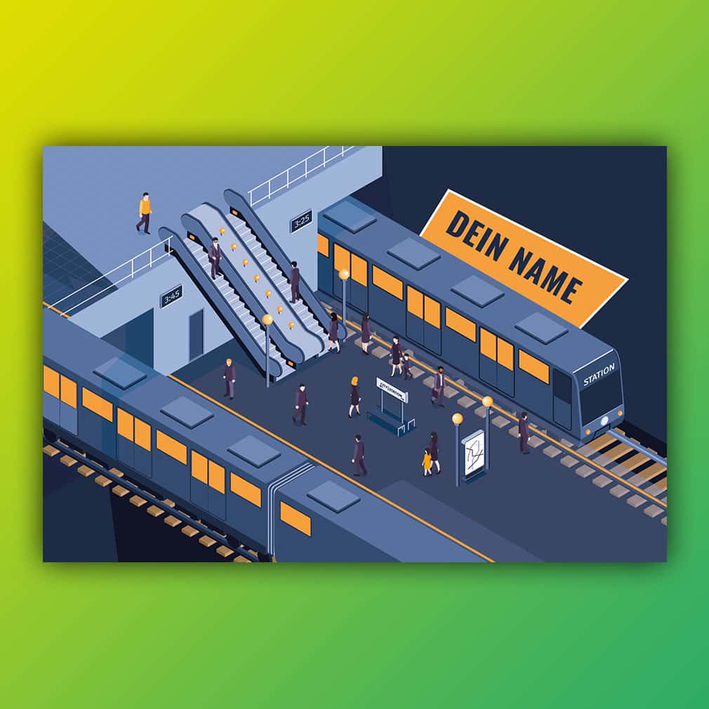 Bahnhof personalisiert – individuell für Kinder gestaltet