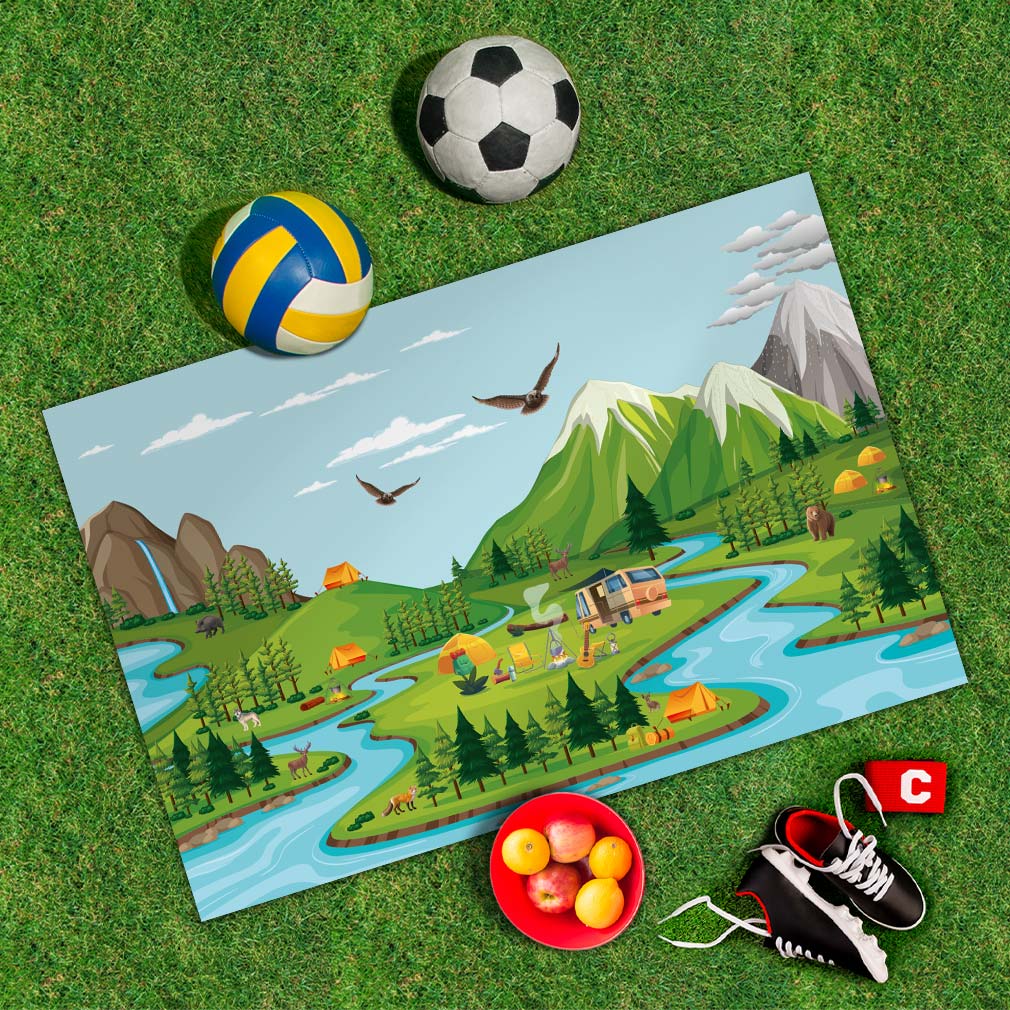 Spielplane Camping – wetterfest und abwischbar für drinnen und draußen – Ansicht 2