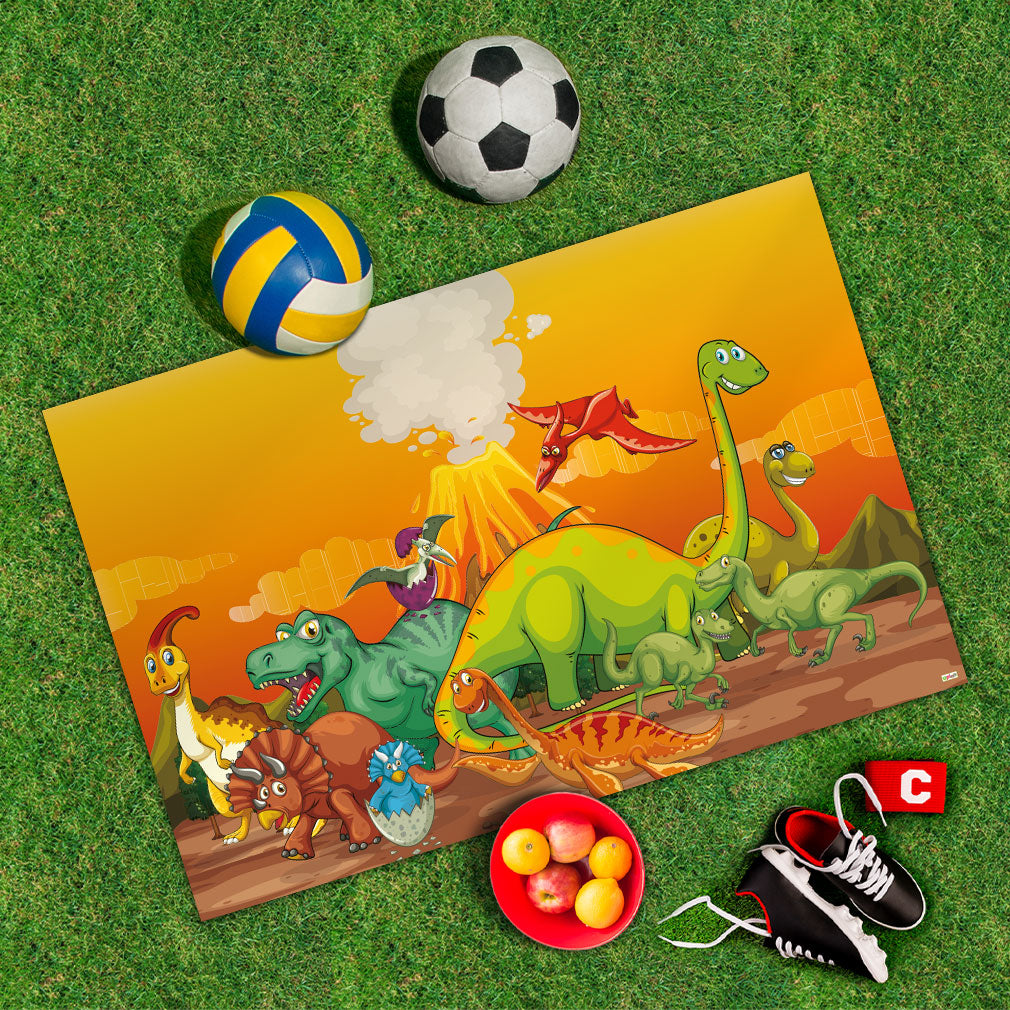 Spielplane Dino – wetterfest und abwischbar für drinnen und draußen – Ansicht 2