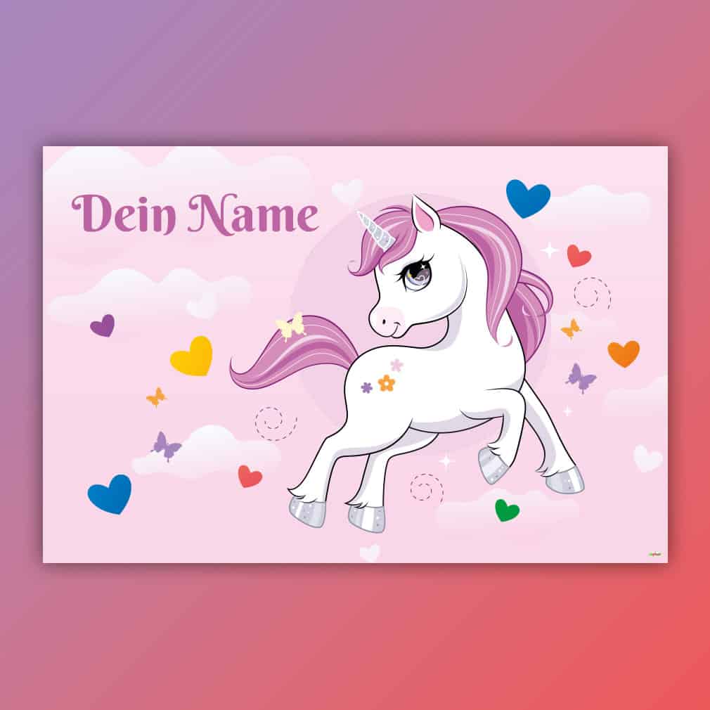 Einhorn Manga personalisiert – individuell für Kinder gestaltet