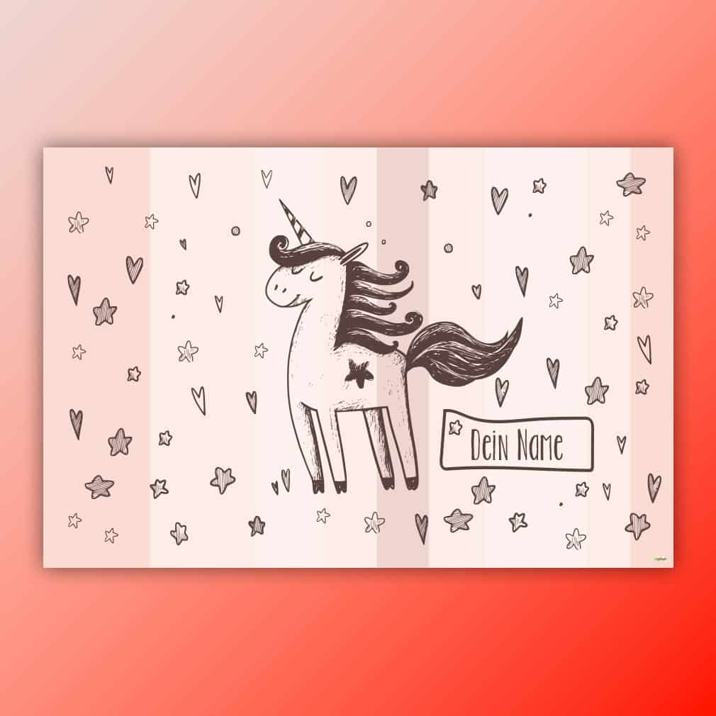 Einhorn gezeichnet personalisiert – individuell für Kinder gestaltet