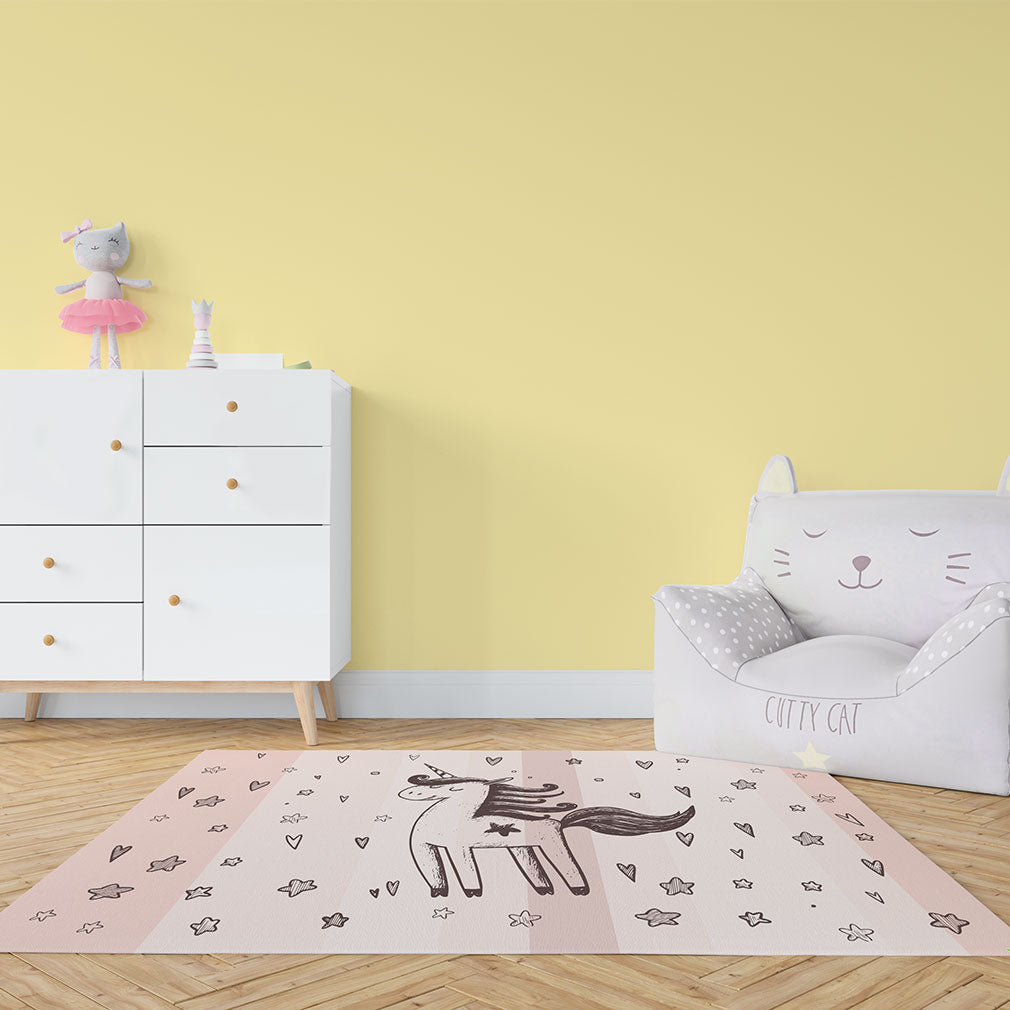 Teppich Einhorn gezeichnet