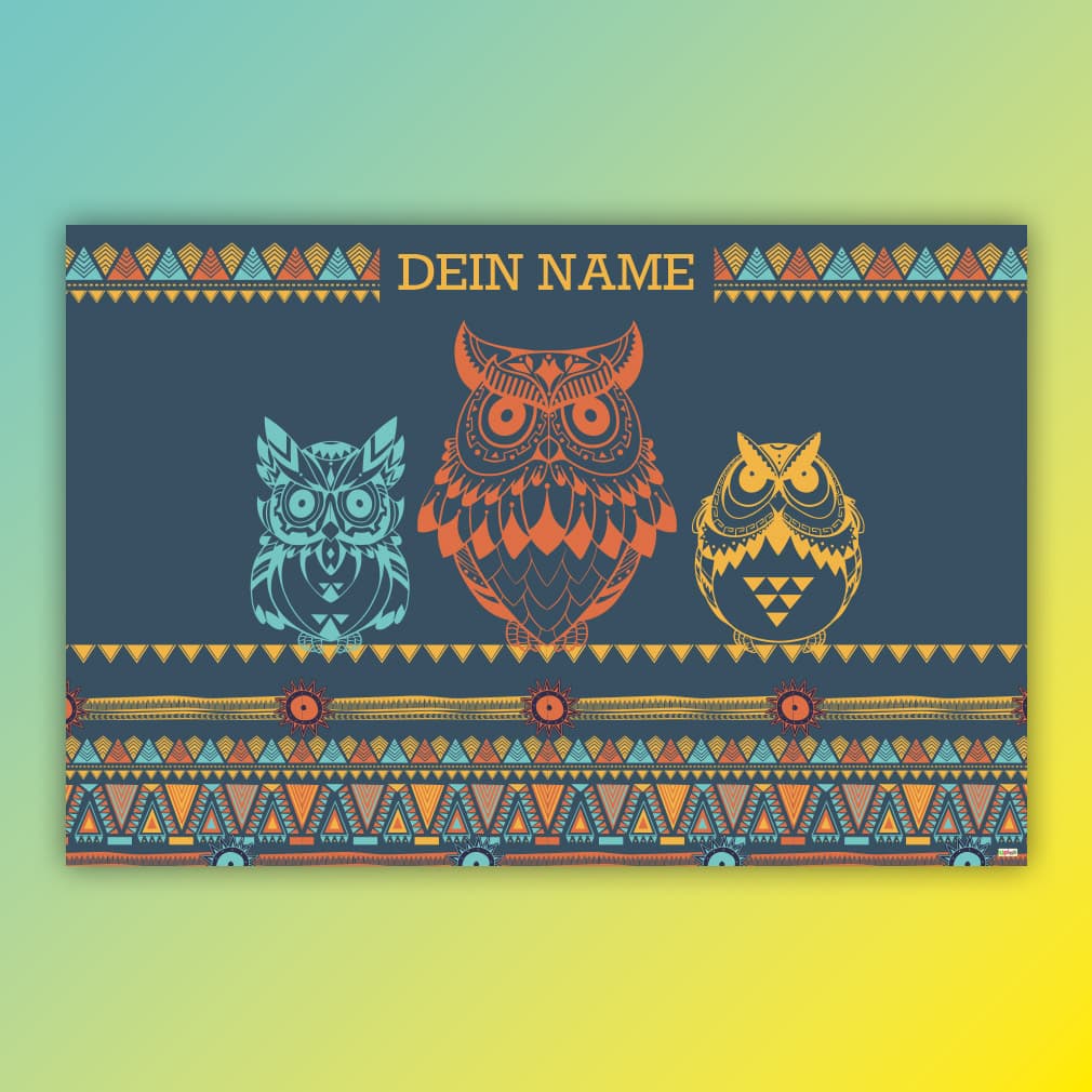 Eule Boho Ethnic personalisiert – individuell für Kinder gestaltet
