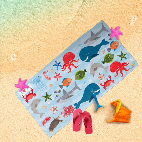 Kinderhandtuch Fische – weich, saugstark und Öko-Tex-zertifiziert – Ansicht 2