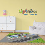 Spielteppich Flughafen fürs Kinderzimmer – rutschfest und waschbar – Detailansicht