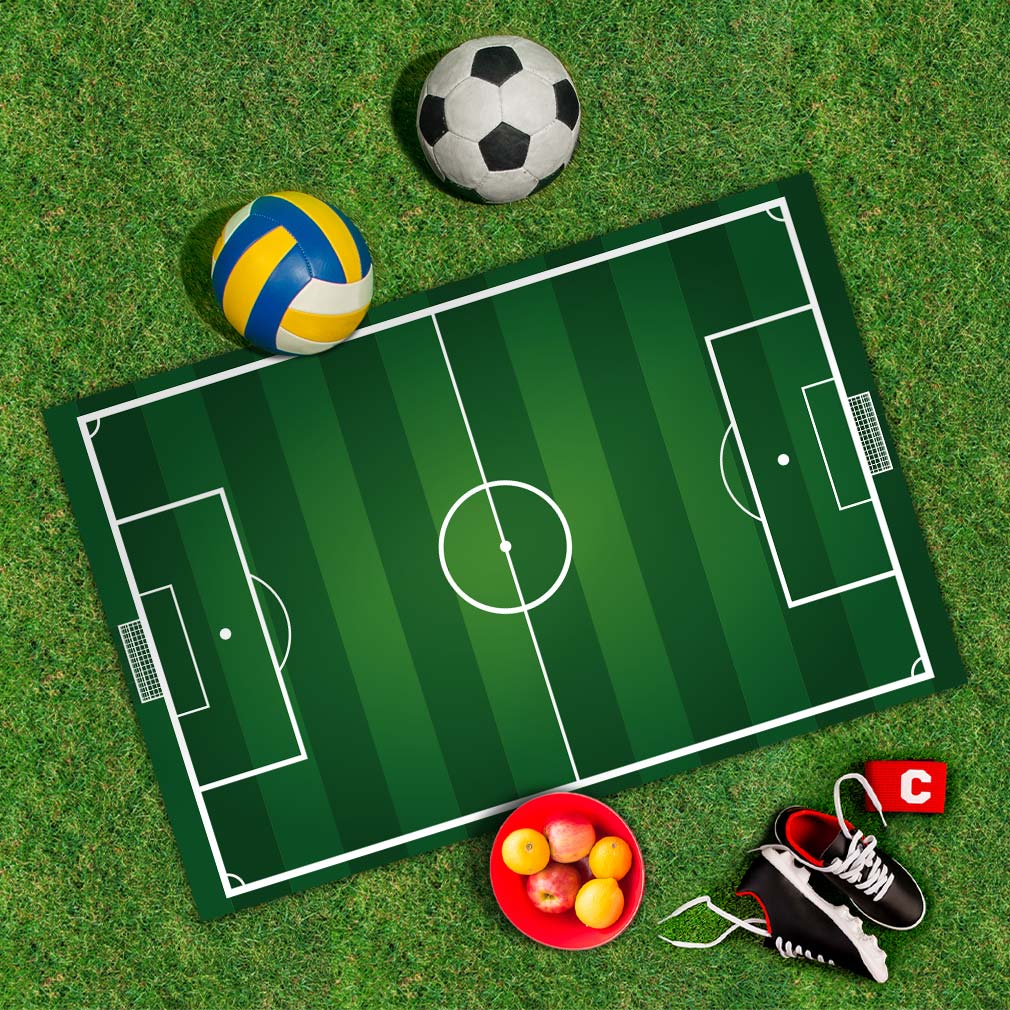 Spielplane Fußballfeld – wetterfest und abwischbar für drinnen und draußen – Ansicht 2