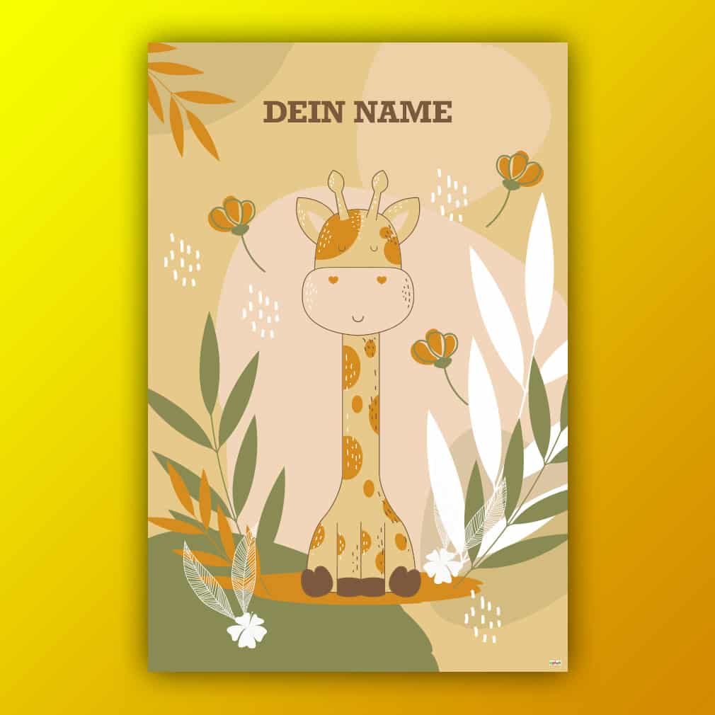 Giraffe personalisiert – individuell für Kinder gestaltet