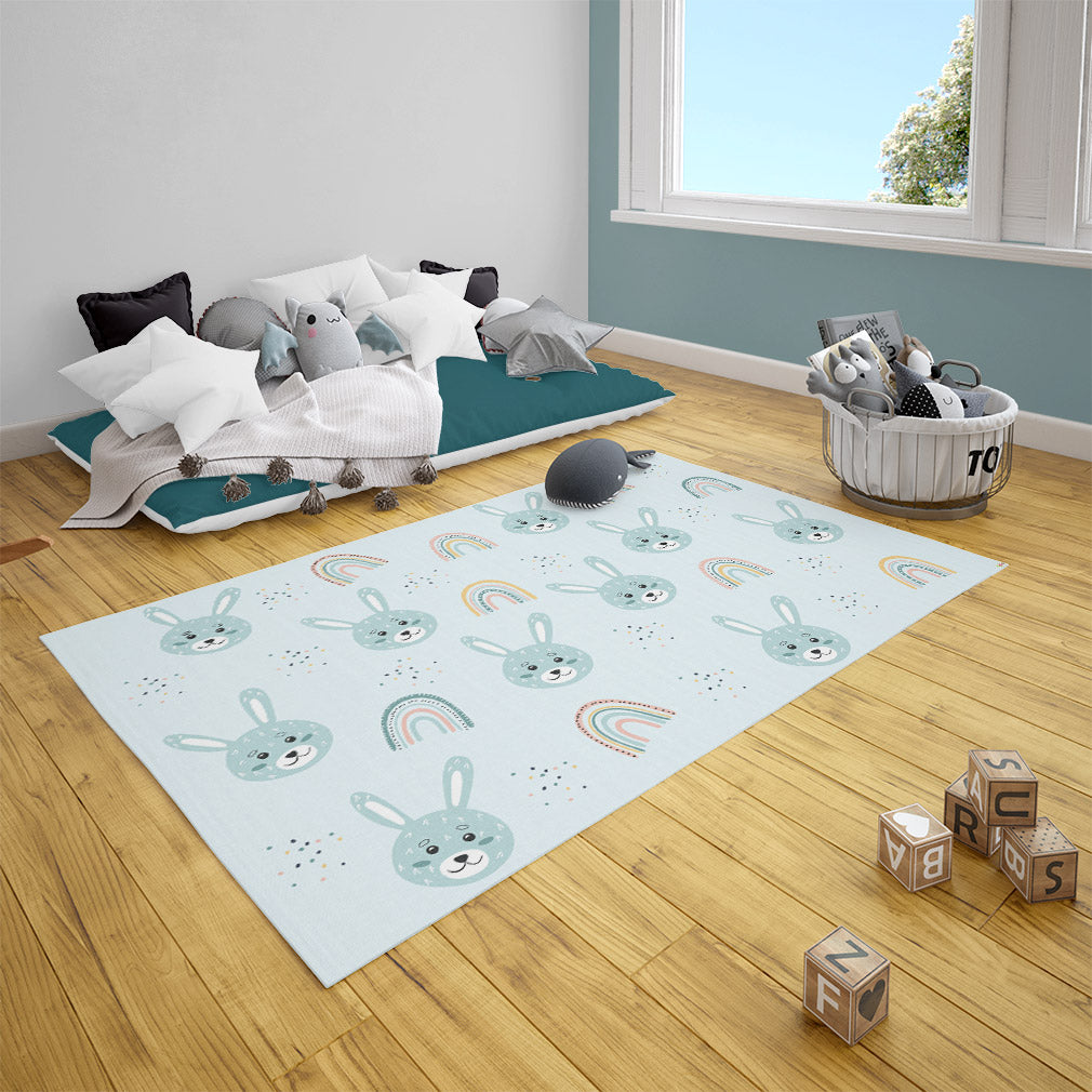 Teppich Hase blau
