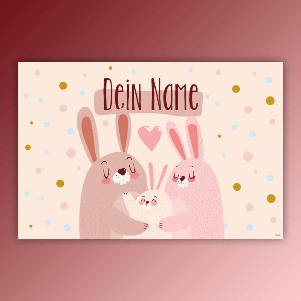 Hase rosa personalisiert – individuell für Kinder gestaltet