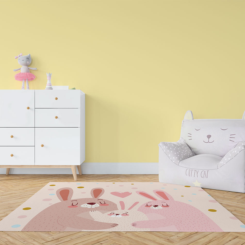Teppich Hase rosa
