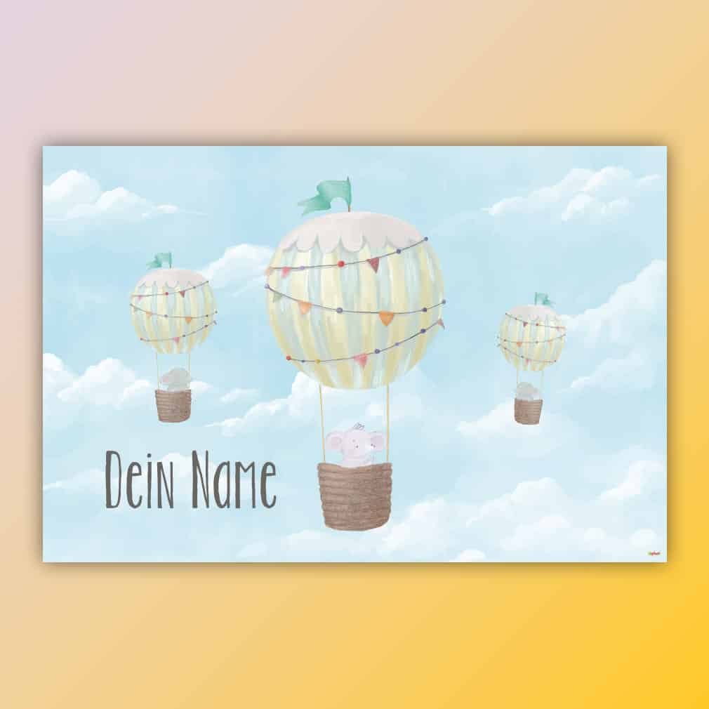 Heißluftballon personalisiert – individuell für Kinder gestaltet