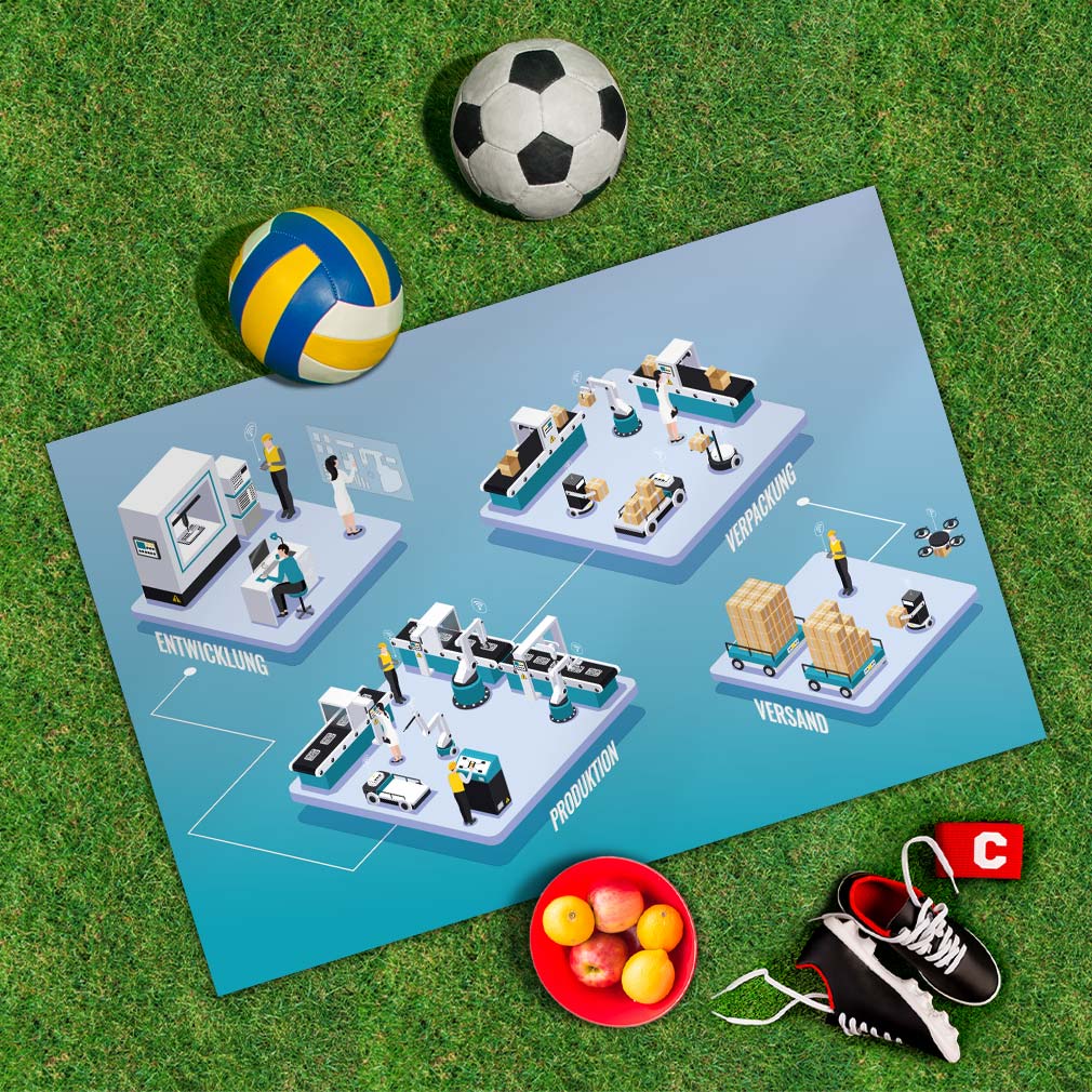 Spielplane Industrie – wetterfest und abwischbar für drinnen und draußen – Ansicht 2