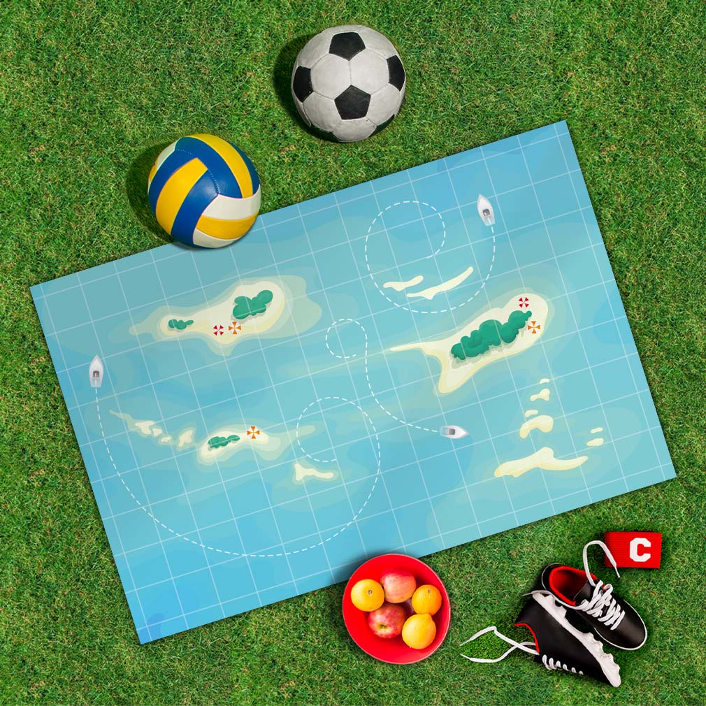 Spielplane Inseln – wetterfest und abwischbar für drinnen und draußen – Ansicht 2
