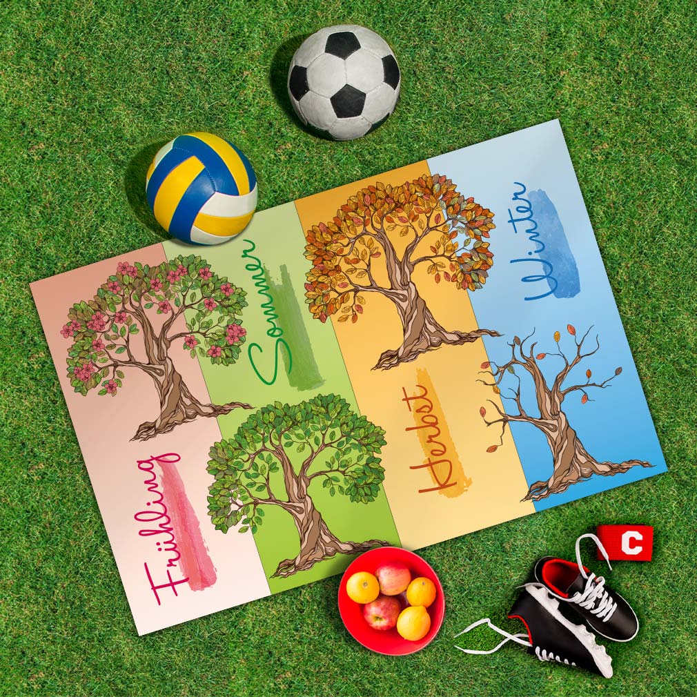 Spielplane Jahreszeiten – wetterfest und abwischbar für drinnen und draußen – Ansicht 2